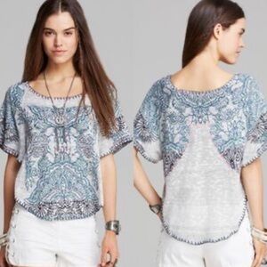 Free People Mayan Starburst Embroidered Sweater